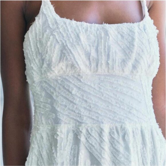ZARA ZW COLLECTION FRAYED JACQUARD Dress Size S NEW WITH TAG! - Picture 4 of 11